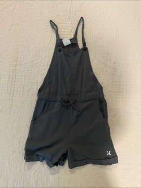 Hurley Black Girls' Short Overalls Romper